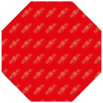 Digiprint bord achtkant Rood